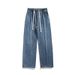 Men's Clothing Wassup Trendy American Retro Pants Men's Spring And Autumn Washed Straight Wide Leg Jeans Men's Trendy Casual Pants_mkmklike.com