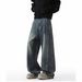 High Street Wide Leg Jeans Men's Autumn And Winter American Loose Straight Drop Pants Boys Washed Retro_mkmklike.com