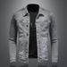 Loom Slim Fit Retro Korean Version Denim Spring Autumn European Venom Motorcycle Men's American Style Trendy Jacket_mkmklike.com