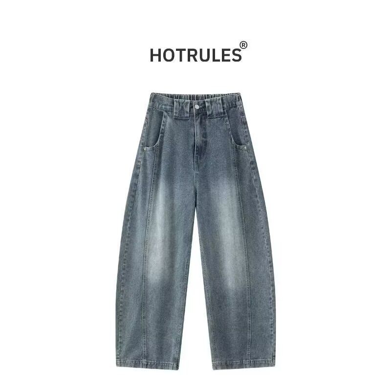 "Vintage Washed Drop-Crotch Men's Jeans – 90s Baggy Denim Pants With Low-Crotch & Distressed Finish (Streetwear, Hip-Hop Style)"_mkmklike.com
