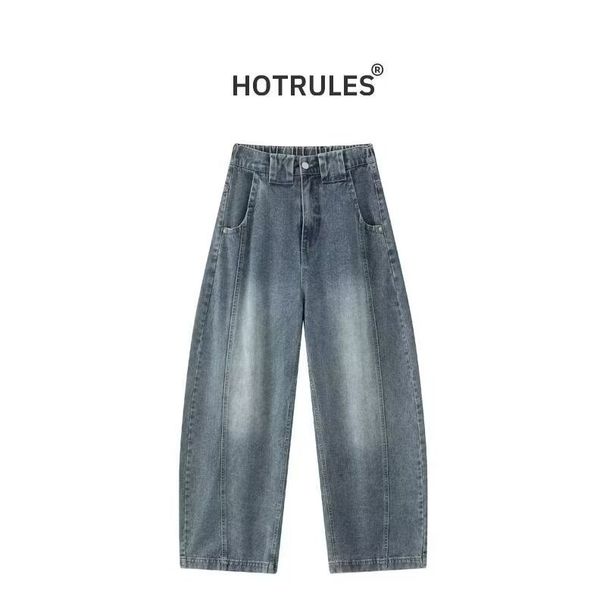 "Vintage Washed Drop-Crotch Men's Jeans – 90s Baggy Denim Pants With Low-Crotch & Distressed Finish (Streetwear, Hip-Hop Style)"_mkmklike.com