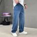 American Style Jeans Men's Spring Plus Size High Street Loose Straight Leg Brand Trendy Maillard Versatile Casual Pants_mkmklike.com