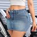 Women's Clothing Style Ladies Retro Distressed Versatile Street Denim Skirt Jeans_mkmklike.com