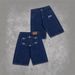 Men's Clothing Y2k Pattern Embroidery Straight Wide Leg Pants Street Hip Hop Denim Shorts Loose Washed Shorts_mkmklike.com