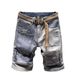 Men's Distressed Denim Shorts Stylish Patchwork Cargo with Multiple Pockets Sizes 28 to 36_mkmklike.com