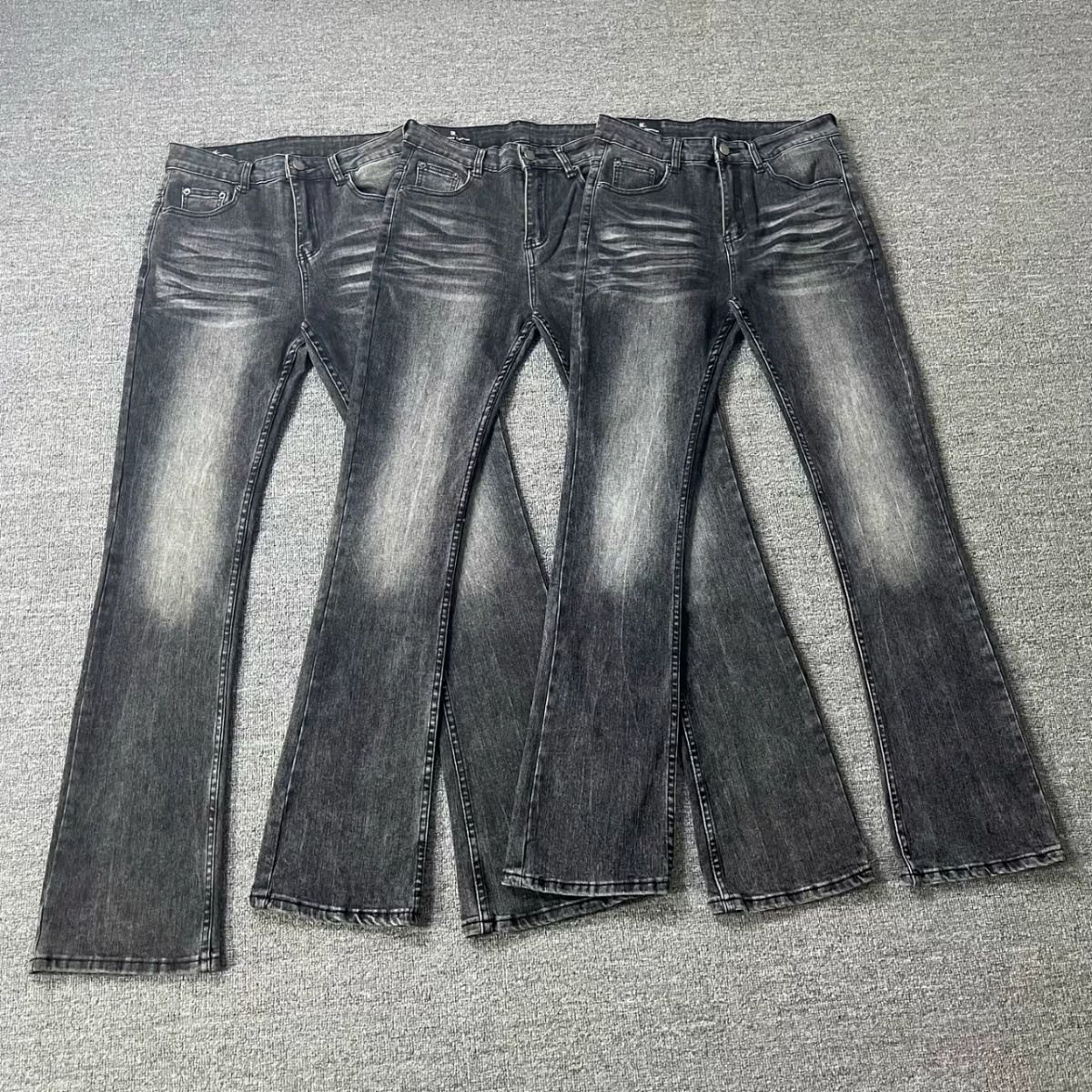 Men's Clothing Texture High Street Style Washed Straight Jeans Retro Vibe Flared Jeans_mkmklike.com