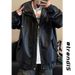 Black PU Leather Jacket For Men, Spring And Autumn, Stylish Cleanfit Short Baseball American Style Motorcycle Jacket,_mkmklike.com