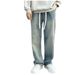 Men's Clothing Summer Jeans Thin Men's Style Washed Versatile High Street Loose Drape Casual Pants Straight Pants Men_mkmklike.com
