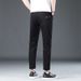 Black Men's 2025 New Style, 9% Non Fading Pure Cotton Elastic Korean Version Slim Fit And Cool Straight Leg Jeans_mkmklike.com