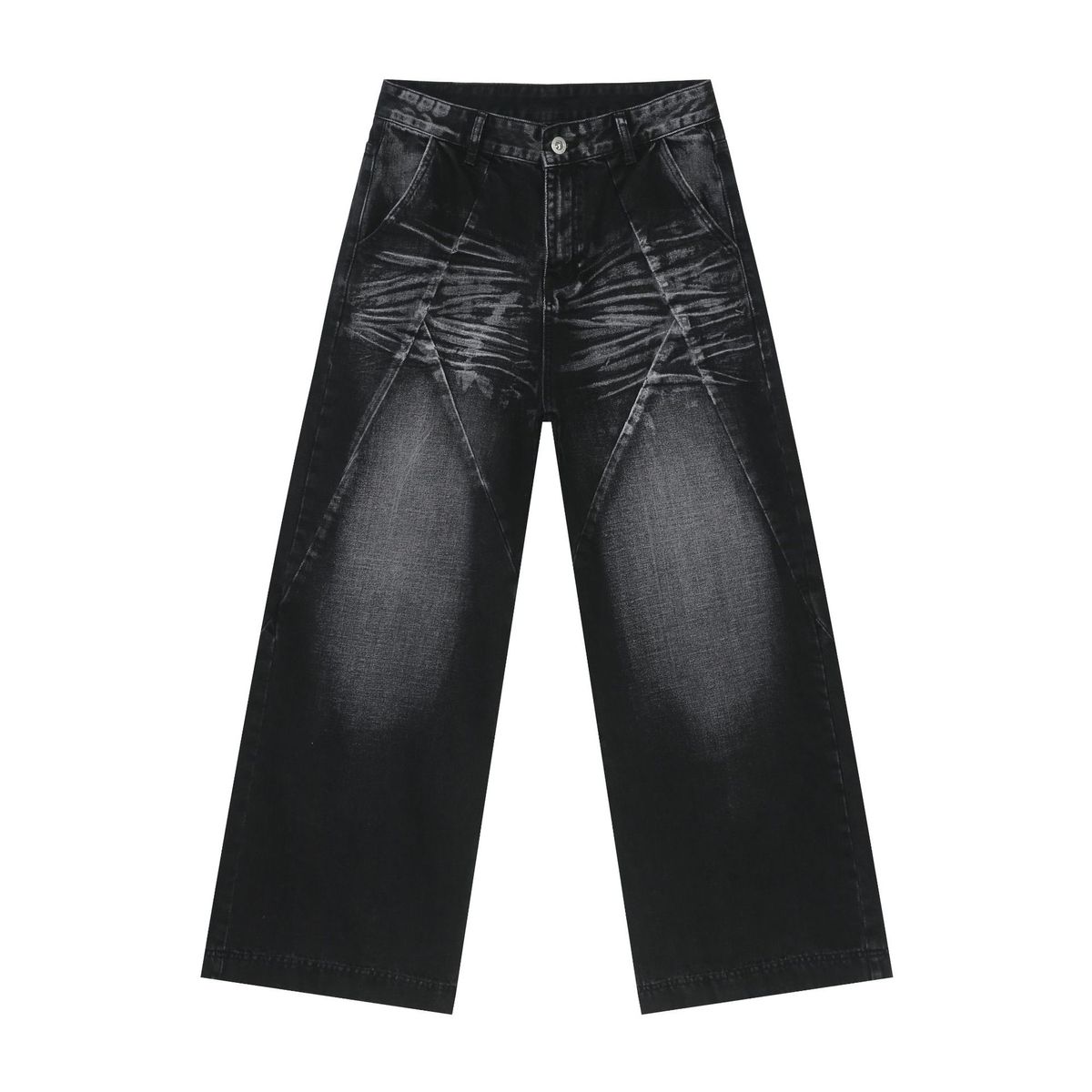 Men's Patchwork Loose-Fit Jeans – Distressed Washed Denim Pants (S-XL)Men's Clothing_mkmklike.com