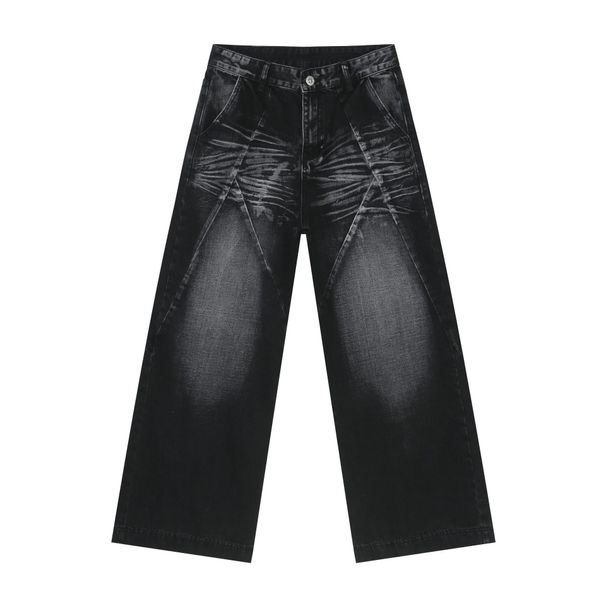 Men's Patchwork Loose-Fit Jeans – Distressed Washed Denim Pants (S-XL)Men's Clothing_mkmklike.com