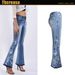 European And American Women's Denim Flared Pants 3D Heavy Industry Embroidered Denim Women's Autumn Denim Wide-footed Trousers_mkmklike.com