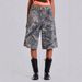 Women's Clothing Retro Tree Branch Camouflage Print Cropped Jeans Summer Casual Loose Shorts_mkmklike.com