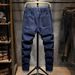 2024 New Elastic Waist Sports Jeans Men's Casual Fattened Plus Size American Straight Jeans Men's Trend_mkmklike.com
