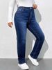 K Fashionable Casual Elastic Denim Straight Leg Pants_mkmklike.com