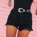 Women's Clothing Retro Classic Style Side Slit Ripped Cat Claw High Waist Denim Shorts Hot Pants_mkmklike.com