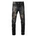 Unisex Cleanfit Stacked Flared Jeans, Black-Grey Vertical Fade With Whisker Details, Breathable For Summer_mkmklike.com