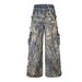 Unisex Vintage Tie-Dye Cargo Pants – Double Waistband Distressed Denim-Look Trousers (S-XL) – Oversized 90s Hip Hop Streetwear With Faded Gradient_mkmklike.com