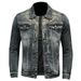 Men's Denim Jacket Retro Slim Fit Streetwear Motorcycle Biker Coat For Casual Daily Wear Denim Jackets_mkmklike.com