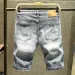 2025 2025 Summer Denim Mid Waist Trend Ige Brand Print Vintage Retro Wash Korean Style Slims Smoothed Silhouette Minute Shorts Man_mkmklike.com