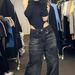 Women’s Clothing large size black wide leg jeans hip hop street ins loose jeans women_mkmklike.com