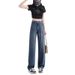 Trendy Girl Closet Trendy Girl Closet Tencel Jeans For Women, Summer Thin High-Waisted Loose Draped Ice Silk Wide-Leg Pants, Fashionable Versatile_mkmklike.com