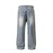 Retro Baggy Men's Jeans With Rhinestone Details, Oversized Loose Fit Denim Pants For Streetwear & Hip-Hop Style, Comfortable Cotton Blend Trousers_mkmklike.com
