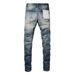 Men's Spring High Street Skinny Jeans Hip Hop Retro Distressed Washed Ripped Stretch Denim_mkmklike.com