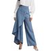 Women's Long Denim Jeans Baggy Button Design Women's Clothing Relaxed Everyday Wear Versatile Comfortable Feshion Trend_mkmklike.com
