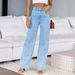 Women's clothing jeans women new hot selling elastic wide leg denim trousers fashion washed jeans_mkmklike.com
