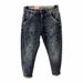 Men's Slim Fit Denim Jeans Black Gray Color Blocking Style Trendy Brand Elastic Long Pants For Autumn Winter Versatile_mkmklike.com