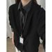 Vintage Waffle Pattern V-Neck Cardigan Unisex Autumn Winter Trendy American Cleanfit Loose Versatile Top Jacket_mkmklike.com