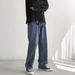 Men's Retro Style Straight Leg Jeans Loose Fit American High Street Summer Casual Trousers_mkmklike.com