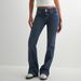 Low-Rise Flared Jeans – Y2K Double-Button Denim Pants With Stitching Detail (XS-XL, Classic Blue)_mkmklike.com
