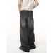 Men's Clothing Unisex Vintage American Style Baggy Jeans - High Street Oversized Straight Leg Dragging Denim Pants (Black Grey/Black/Dark Blue)_mkmklike.com