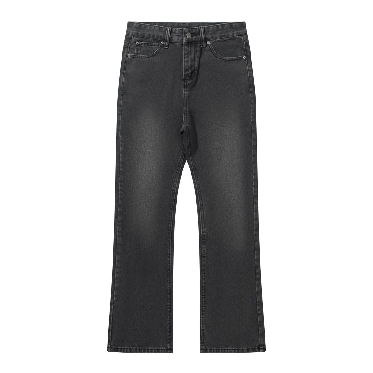 Men's Clothing Washed Distressed Grey Straight Leg Casual Versatile Fashion Simple Flared Jeans_mkmklike.com