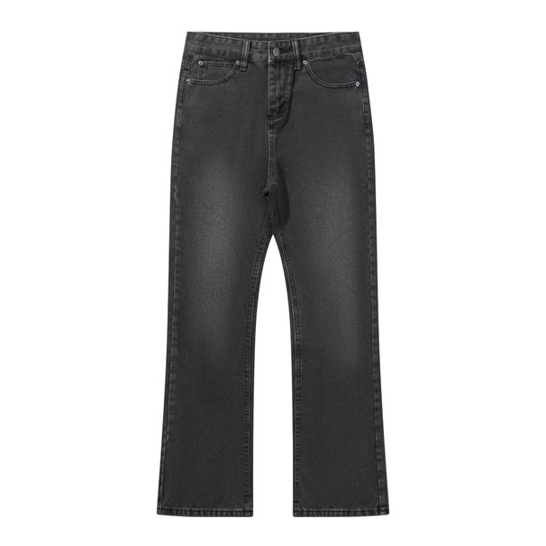 Men's Clothing Washed Distressed Grey Straight Leg Casual Versatile Fashion Simple Flared Jeans_mkmklike.com