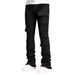 Men's Clothing European And American Cross Border Hot Selling Spring Men's High Street Black Lace Up Mid Waist Sexy Elastic Slim Casual Denim Trousers_mkmklike.com