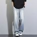 Men's Tencel Drape Jeans – Summer Thin Loose Straight Leg Pants, Ice Silk Wide Leg Casual Style_mkmklike.com
