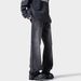 High Street Men's Washed Lightning Pattern Jeans American Style Distressed Plus Size Wide Leg Straight Leg Trousers For Spring_mkmklike.com
