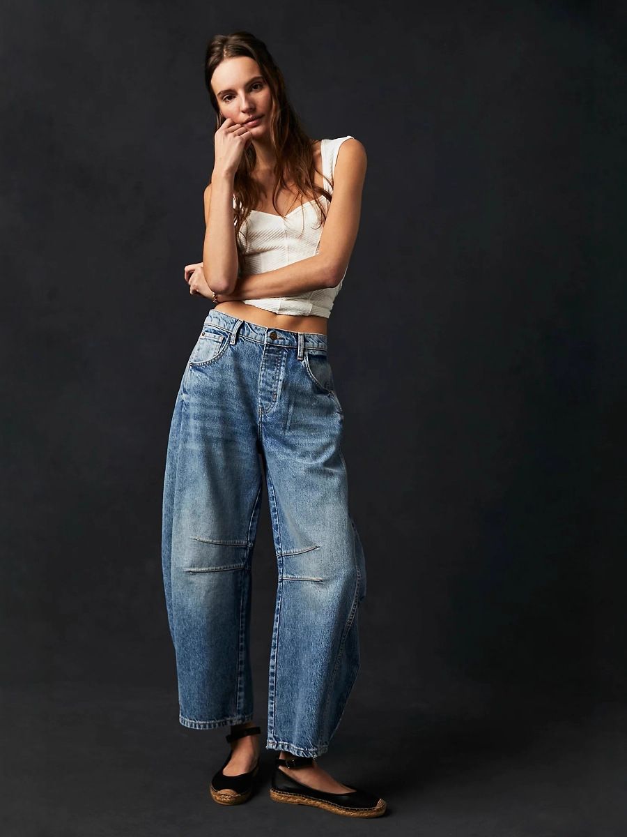 Women's Relaxed Straight Leg Jeans – Mid-Rise Comfort Denim With Vintage Wash & Animal Print Options (S-XXL)_mkmklike.com