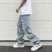 Men's Clothing Men's Retro Wide Leg Trousers Vibe High Street Fashion Washed Ripped Jeans Brand Design Casual Men's Clothing_mkmklike.com