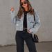 Women's Clothing Distressed Denim Jacket With Rhinestone Embroidery – Oversized Casual Boho Style For Fall & Winter_mkmklike.com
