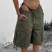 Women's High Quality Trendy Thin Cargo Shorts Loose Fit Versatile Five Point Pants Style_mkmklike.com