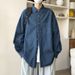 American Long Sleeved Denim Shirt Men's Spring Trend Loose Casual Workwear Cardigan Jacket Clothes_mkmklike.com