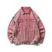 Patchwork Denim Men American Retro Spring Autumn Loose Design Sense Niche Casual Versatile Workwear Jacket Top_mkmklike.com