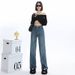 Women's High Waist Wide Leg Jeans - Winter Fleece Lined Flowy Straight Pants With Stretchy Comfort For Casual & Chic Outfits_mkmklike.com