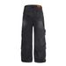 Designer Jeans Men's Workwear Punk High Street Trend Washed Distressed Rivet Pleated Loose Wide-Leg Pants_mkmklike.com