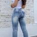 Women's Clothing Women's Retro Embroidered Patchwork Flared Denim Trousers Stretch Pocket Washed Look For Formal & Casual For Women_mkmklike.com