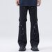Nordmann European American High Street Vibe Jeans Men, Trendy Design With Straps, Logging Pants, Loose Straight Casual Pants For_mkmklike.com
